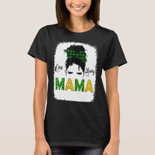 Een gelukkige Mama Messy Bun Leopard St Patrick S  T-shirt