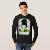 Een gelukkige Mama Messy Bun Leopard St Patrick S  T-shirt (Voorkant volledig)