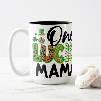 Eén gelukkige mama St. Patrick's Day klaver kabout Tweekleurige Koffiemok