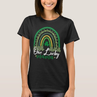 Een gelukkige mama St Patrick's Day Regenboog Leop T-shirt