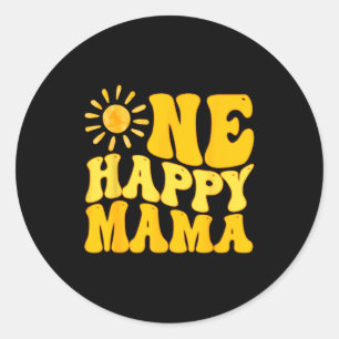 Eén Gelukkige Mama Verjaardag Eerste Reis Rond De Ronde Sticker