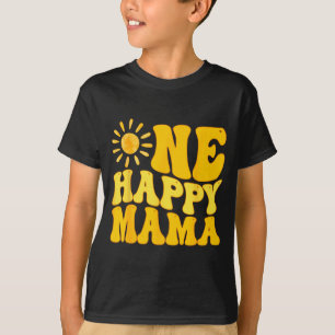 Eén gelukkige mama verjaardag eerste reis rond de t-shirt