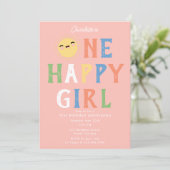 Een Gelukkige Meisje Verjaardag Nodig 1e Verjaarda Kaart (Staand voorkant)