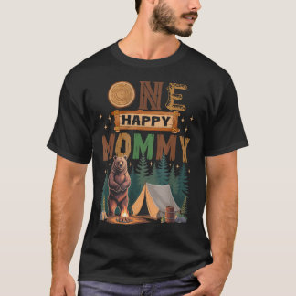 Eén Gelukkige Moeder Kampeerder 1e Verjaardag Camp T-shirt