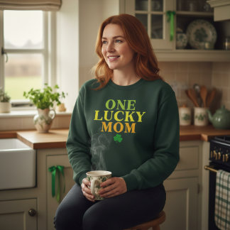 Één Gelukkige Moeder | St. Patrick's Day Moeder Ca Trui