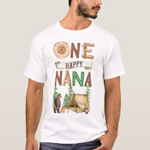 Een gelukkige Nana Camper Eerste Verjaardag Campin T-shirt