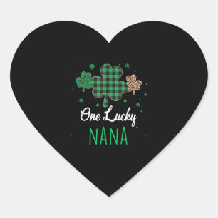 Een gelukkige Nana Leopard Plaid Shamrock Patrick' Hart Sticker