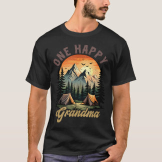 Eén Gelukkige Oma Camper 1e Verjaardag Camping T-shirt