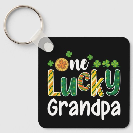 Een gelukkige opa bijpassende familie St Patrick's Sleutelhanger (Voorkant)