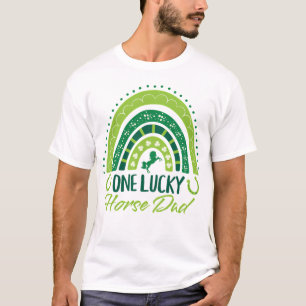 Een gelukkige paarden-vader equestrian St. Patrick T-shirt