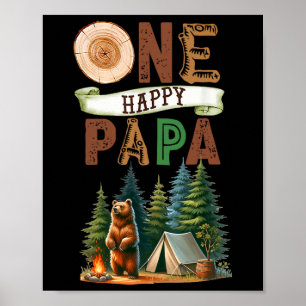 Een gelukkige papa-c camper eerste verjaardag camp poster