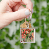 Een gelukkige Pasen met vrouwelijke kopbloemen Sleutelhanger (Hand)