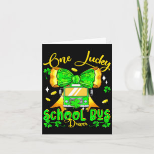 Eén gelukkige patrick's day schoolbuschauffeur vli kaart