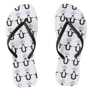Een gelukkige pinguïn teenslippers