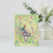 Een Gelukkige Plaats Tuin Bloem Fairy Fantasy Kuns Briefkaart (Staand voorkant)