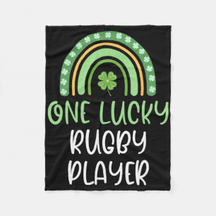 Eén gelukkige rugby speler St. Patrick's Day grapp Fleece Deken