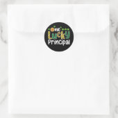 Een gelukkige schooldirecteur St Patrick's Day Ronde Sticker (Tas)
