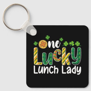 Een gelukkige schoollunchdame St. Patrick's Day Sleutelhanger