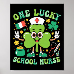 Een gelukkige schoolverpleegster St. Patrick's Day Poster
