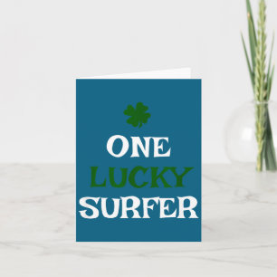 Eén gelukkige surfer st. patricksdag grappige Iers Kaart