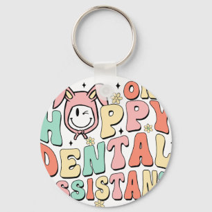 één gelukkige tandheelkundige assistent, retro, vi sleutelhanger