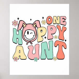 één gelukkige tante, retro, vintage poster