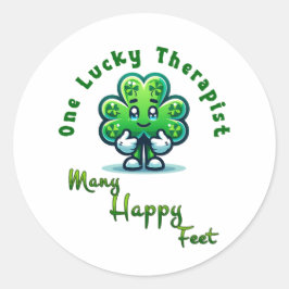Een gelukkige therapeut St. Patrick's Day Fun Desi Ronde Sticker