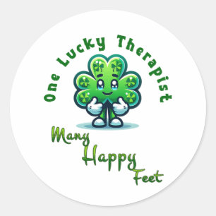 Een gelukkige therapeut St. Patrick's Day Fun Desi Ronde Sticker