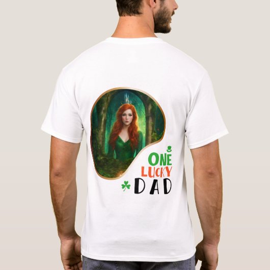 Een gelukkige vader - groene kleding affaire t-shirt (Achterkant)