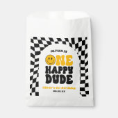 Eén gelukkige vent retro eerste 1e verjaardagsfees bedankzakje (Voorkant)