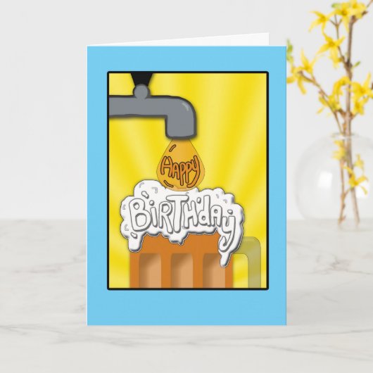 Een gelukkige Verjaardag op Kraan Kaart (Gele Bloem)