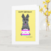 EEN GELUKKIGE VERJAARDAG SCOTTIE KAART (Gele Bloem)