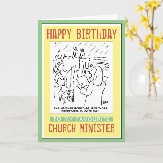 Een gelukkige verjaardag voor een priester of pred kaart (Gele Bloem)