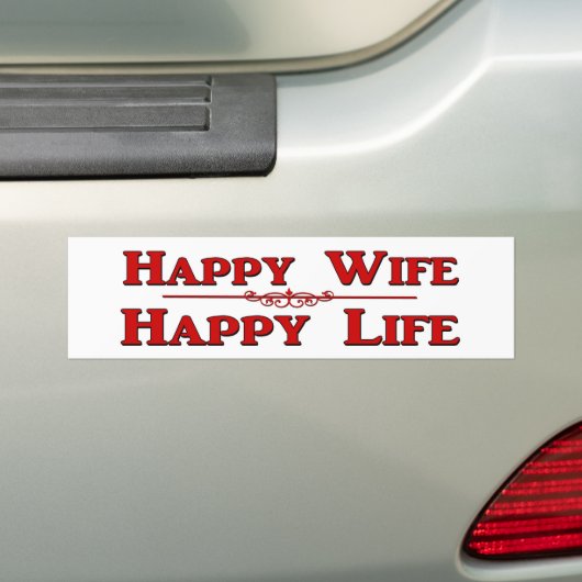 Een gelukkige vrouw gelukkig leven. bumpersticker (Op auto)
