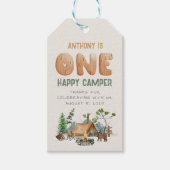 Een gelukkige Waterverf van de Camper 1e verjaarda Cadeaulabel (Voorkant)