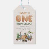 Een gelukkige Waterverf van de Camper 1e verjaarda Cadeaulabel (Achterkant)