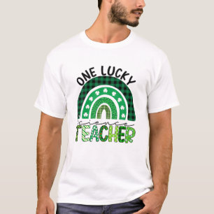 Een gelukkige wetenschapsleraar regenboog St. Patr T-shirt