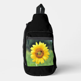 Een gelukkige zonnebloem slinger tas