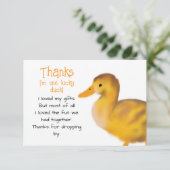 Eén geluks-eend bedankkaart (Staand voorkant)