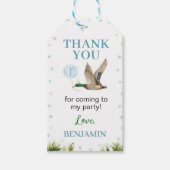 Een geluksbrengende eend Verjaardag Bedankt Cadeaulabel (Voorkant)