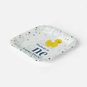 Een gelukseend eerste verjaardagsfeestje papieren bordje (Gebogen)