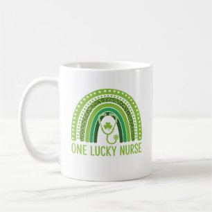 Een Geluksverpleegster Scrub RN ICU ER St. Patrick Koffiemok