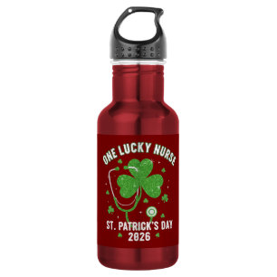 Eén Geluksverpleegster St. Patrick's Day 2026 Groe Waterfles