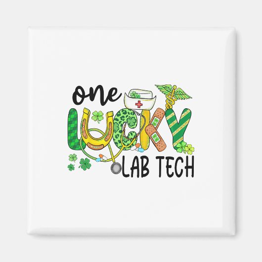 Een geluksvogel labtechnicus St Patricks Day groen Magneet (Voorkant)