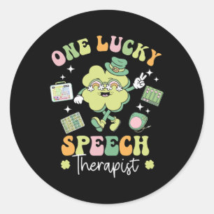Een gelukzalige logopedist Slp Shamrock St. Patric Ronde Sticker