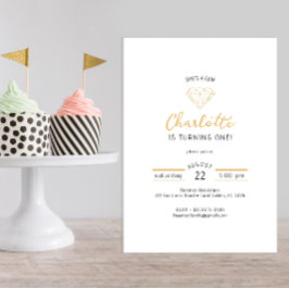 Een Gem Gold Diamond verjaardagsuitnodiging Kaart