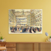 Een gemaskerde bal bij het Fenice-theater, Venetië Canvas Afdruk (Insitu (Woonkamer))