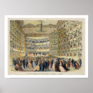 Een gemaskerde bal bij het Fenice-theater, Venetië Poster