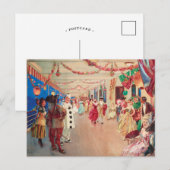 Een gemaskerde bal op een schip | Victor Gabriel G Briefkaart (Voorkant / Achterkant)