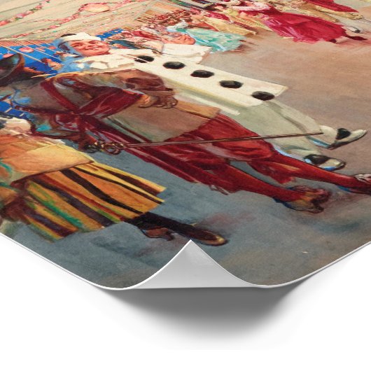 Een gemaskerde bal op een schip | Victor Gabriel G Poster (Hoek)